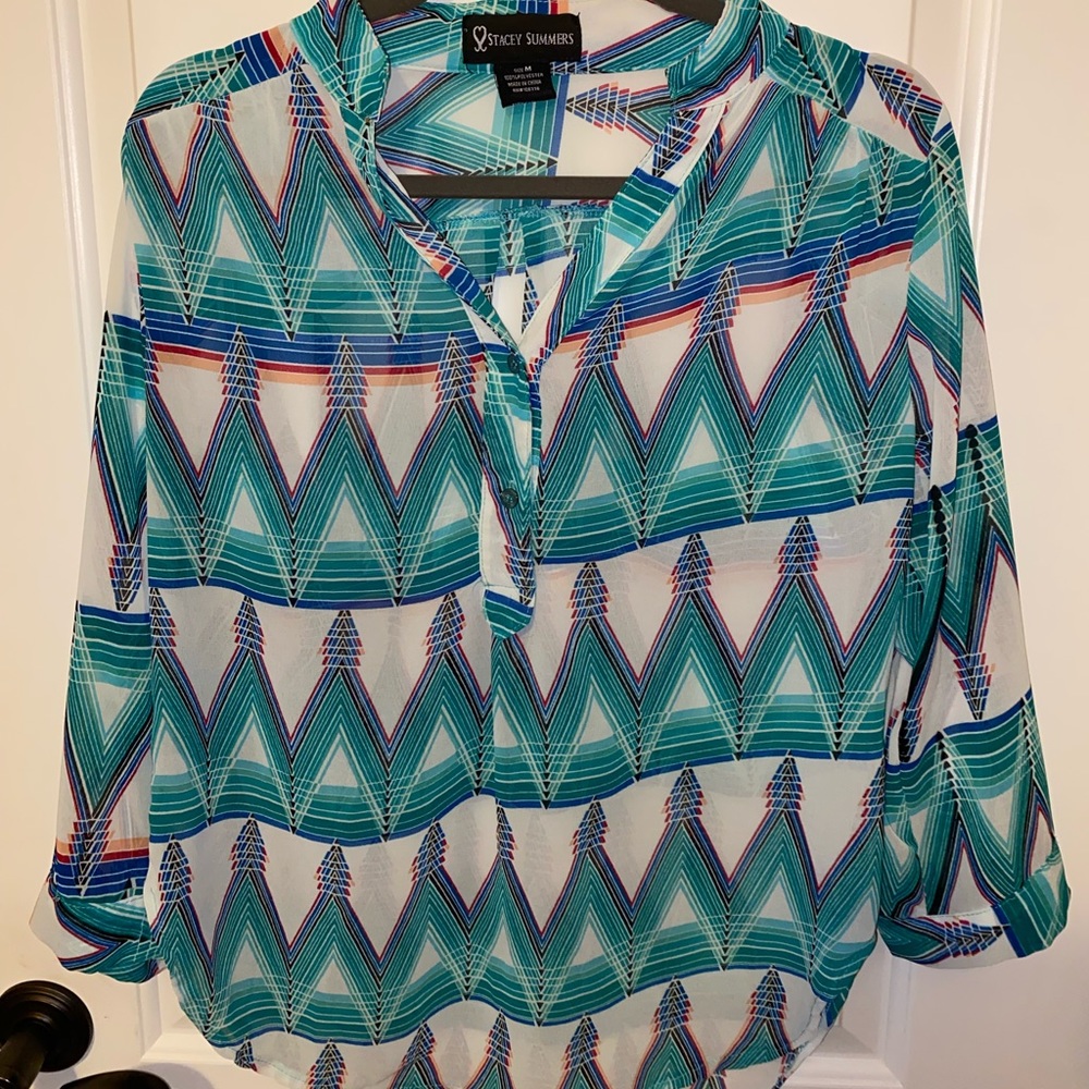White and blue shirt
